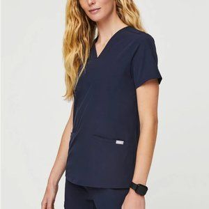 Figs Casma 2 Pocket Scrub Top XS - Navy